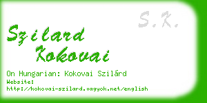szilard kokovai business card