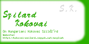 szilard kokovai business card